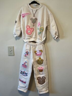 Zara Art patch Sweater and Pants Set